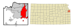 Johnson County Kansas Incorporated and Unincorporated areas Overland Park Highlighted